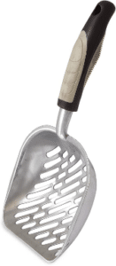 Petmate Litter Scoop is very sturdy and it is made with pet owners' comfort - ergonomic rubber handle is something that really stands out from other scoops